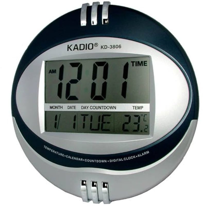 KENKO - RELOJ MURAL DIGITAL KENKO TERMOMETRO ALARMA