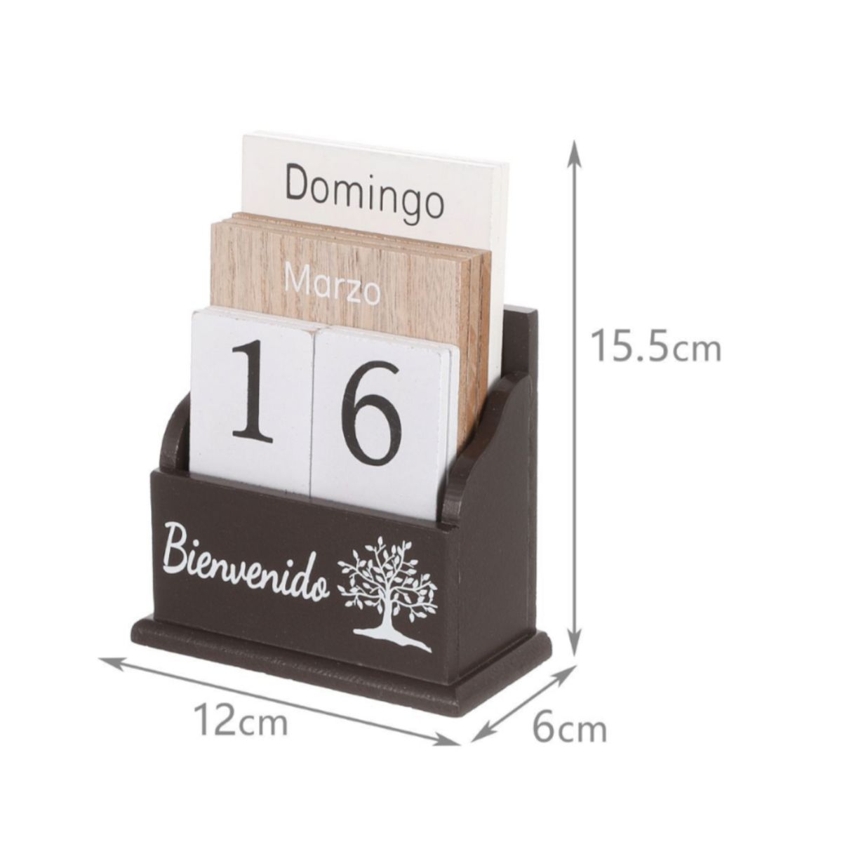 HOMEY - Pack 2 Calendario de madera Decorativo para hogar oficina
