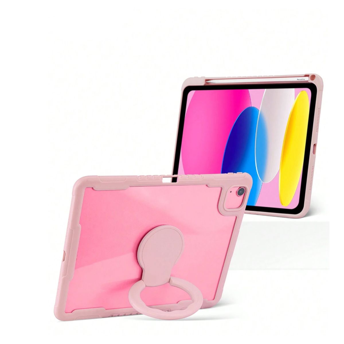 GENERICO - Carcasa Funda 360 Con Soporte Para iPad Air 13 M3 2025 Rosado
