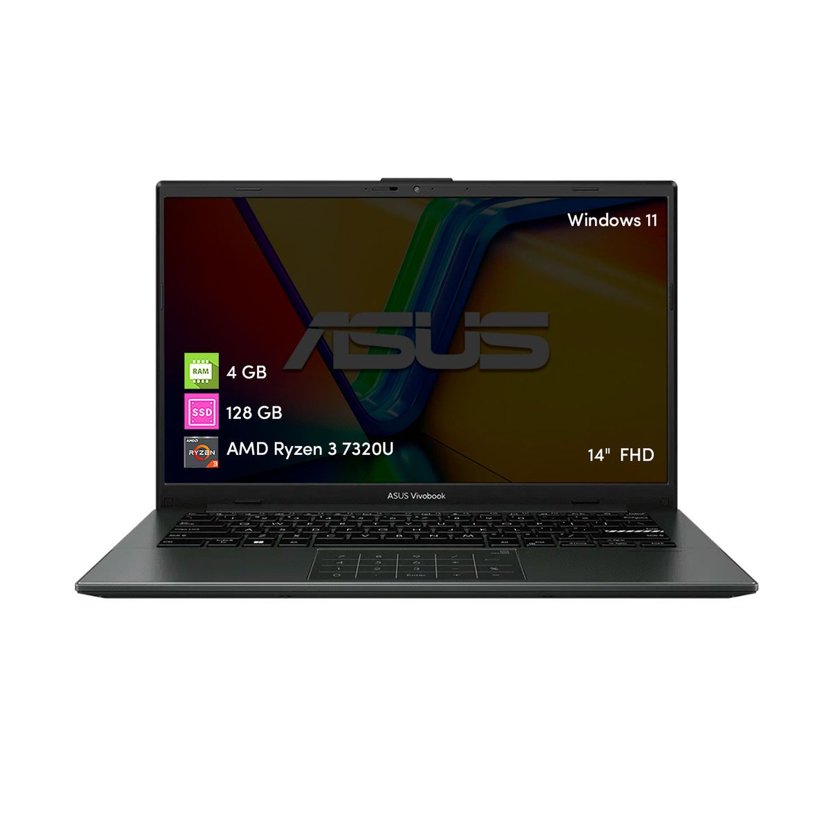 ASUS - Notebook Asus Vivobook Go Ryzen 3 4GB 128GB SSD 14' FHD Win11