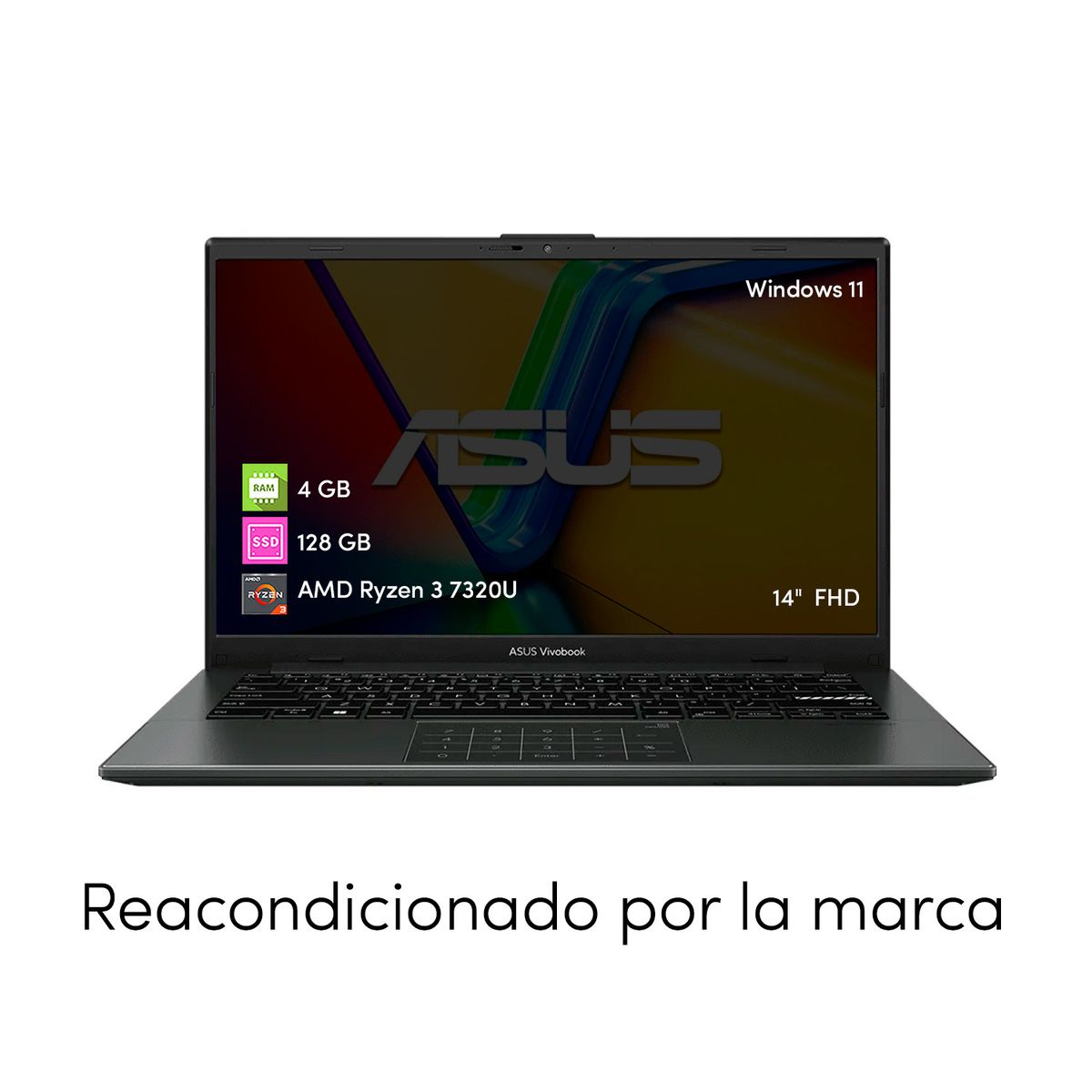 ASUS - Notebook Asus Vivobook Go Ryzen 3 4GB 128GB SSD 14' FHD Win11