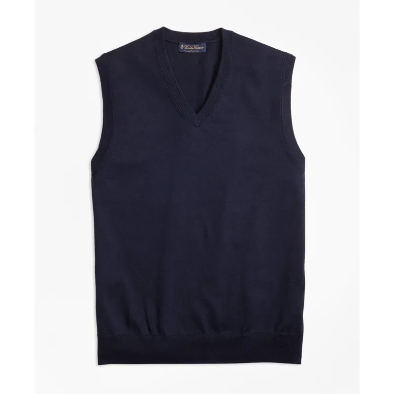 BROOKS BROTHERS - Sweater Hombre Supima Cotton Sweater Vest Azul