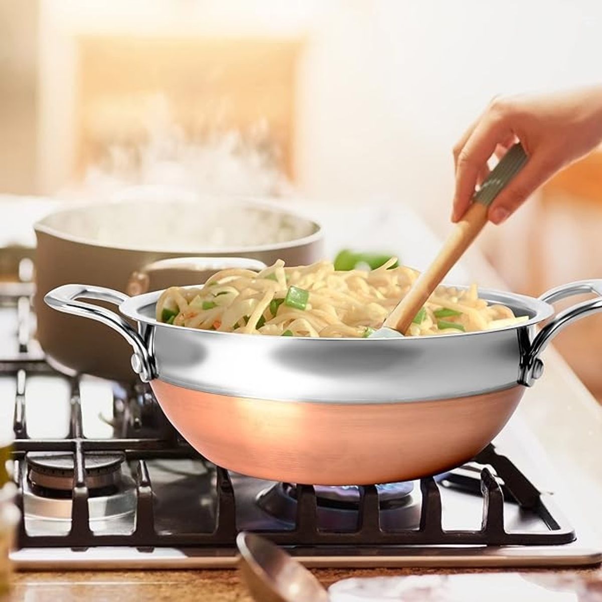 COOK IN - Pailas De Acero Con Orejas Base De Cobre De 34 Cm