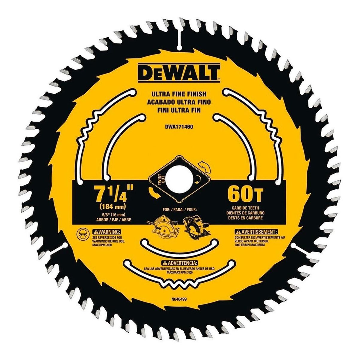 DEWALT - Disco De Sierra 7-14 60t Corte Fino Dewalt Dwa171460
