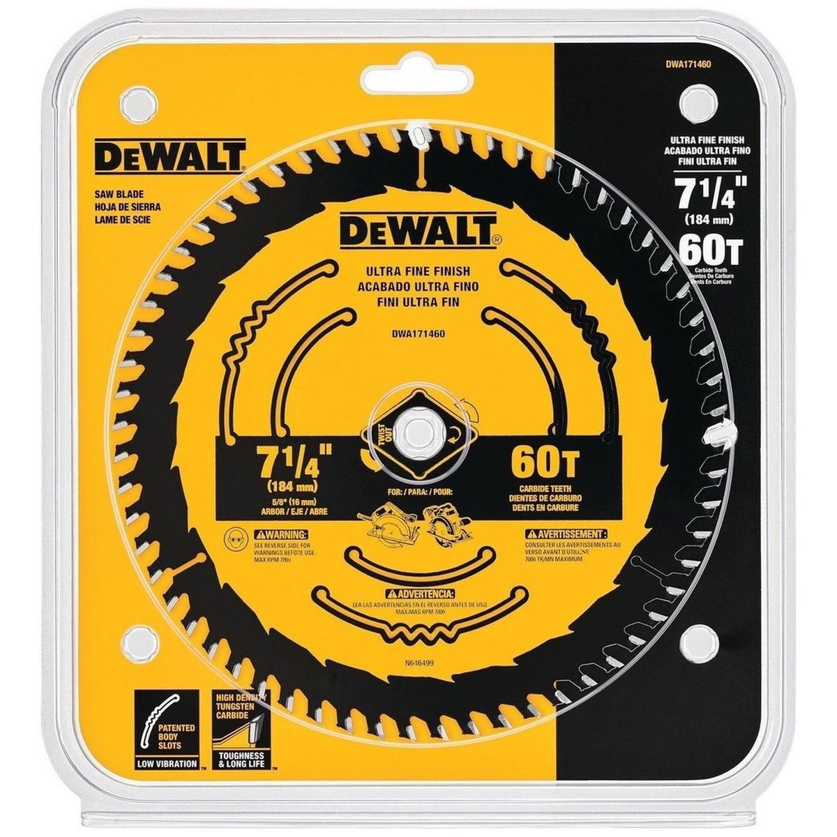 DEWALT - Disco De Sierra 7-14 60t Corte Fino Dewalt Dwa171460
