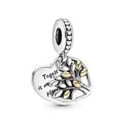 PANDORA - Charm Colgante Corazón De Árbol De La Familia En Dos Tonos Mujer