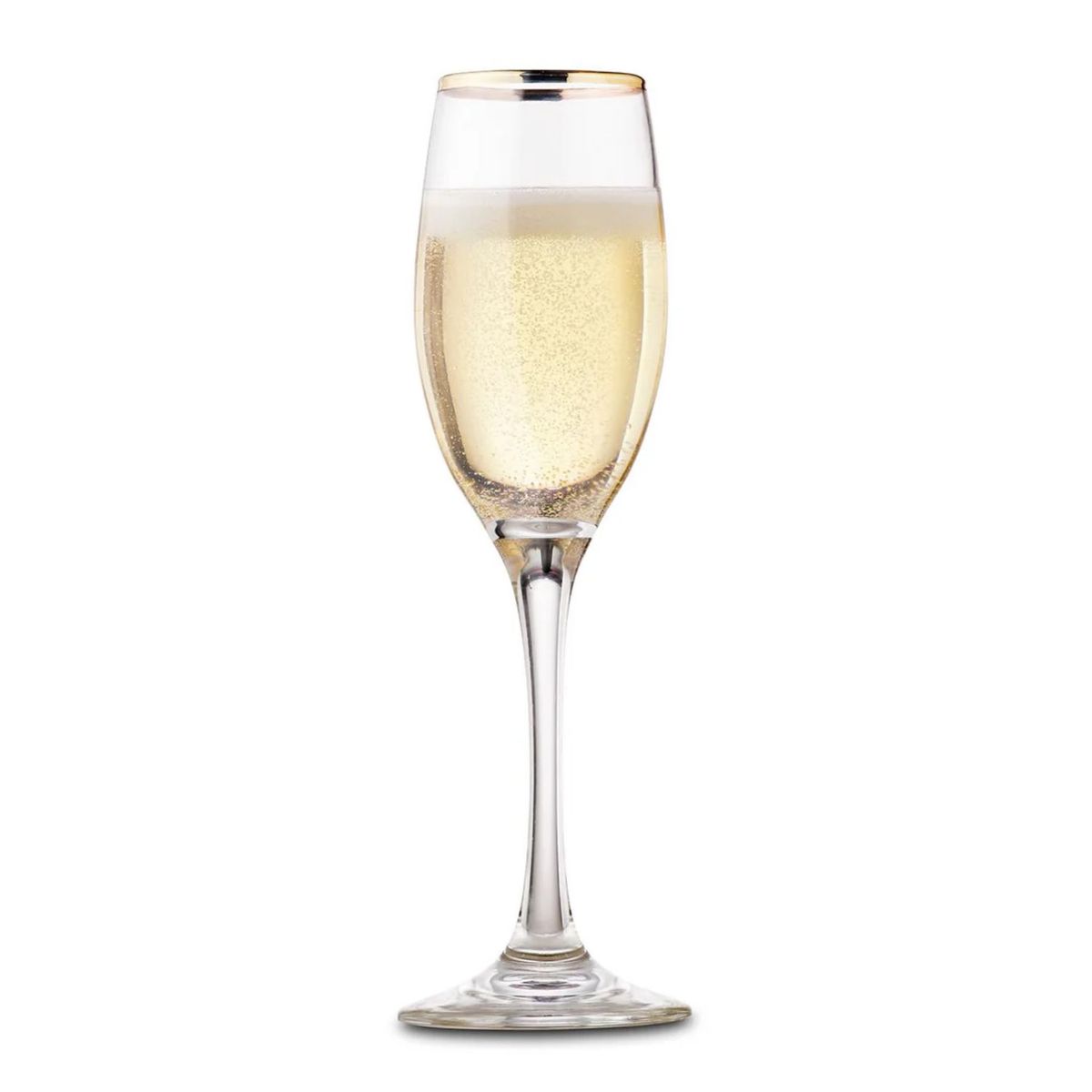 ALLEGRA - Set 4 Copas Flute de 180mL Borde dorado Cocteleria Allegra