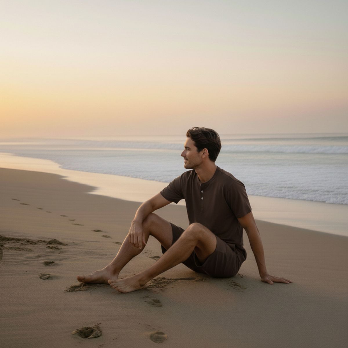 HYPNOS - Set Pijama Corto Hombre 100% Bambú Ultrasuave