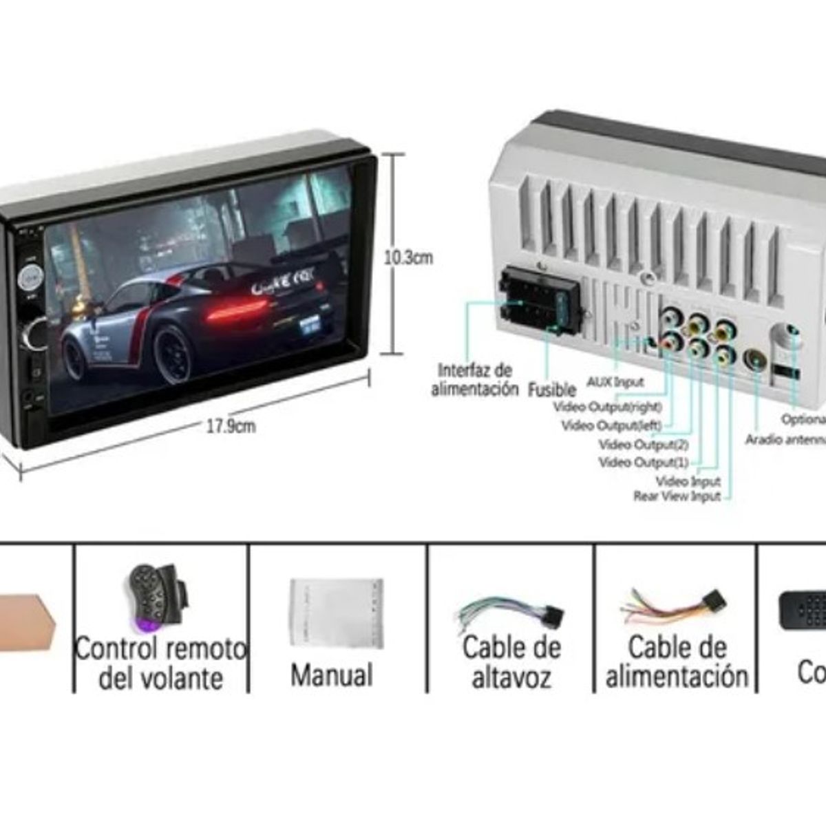 ESHOPANGIE - Radio Auto 2 Din Mirror Link Touch + Comando Volante+control