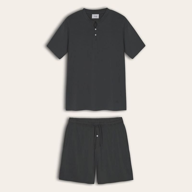 HYPNOS - Set Pijama Corto Hombre 100% Bambú Ultrasuave