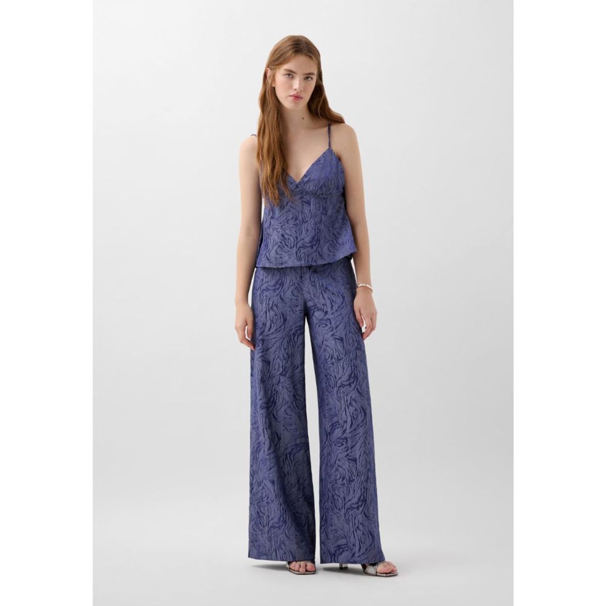 SCALPERS - PANTALÓN JACQUARD AZUL