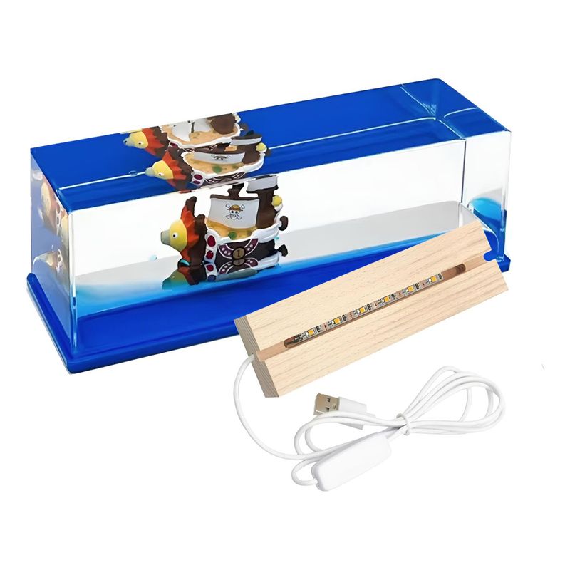 GENERICO - Barco One Piece Thousand Sun Agua Con Base De Luz Decoracion