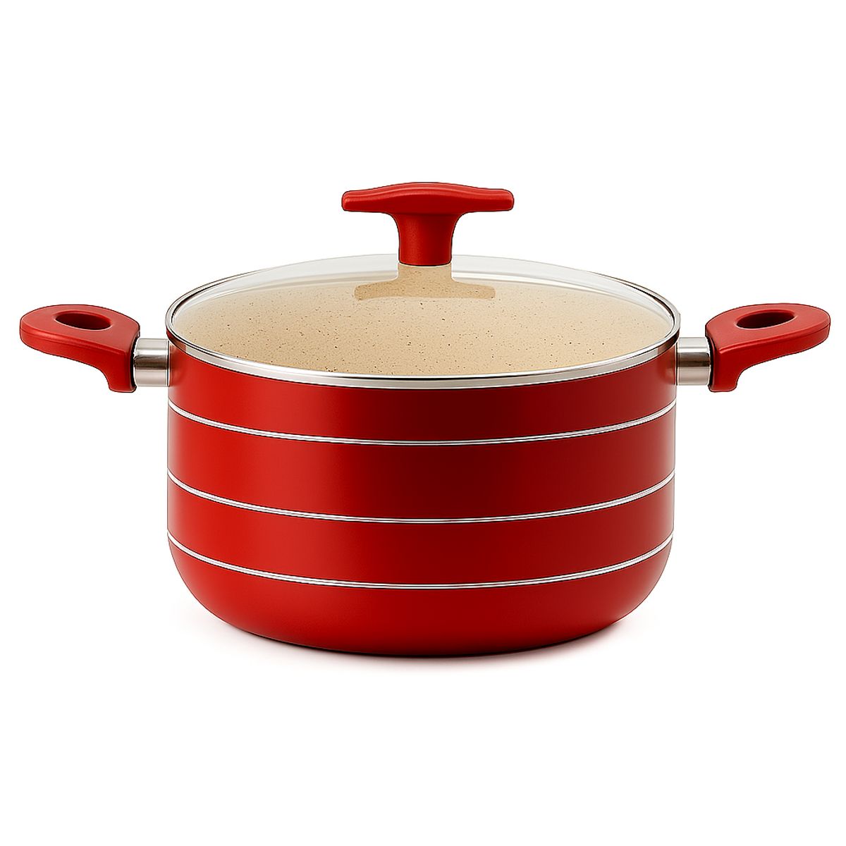 VITTA - Cacerola Olla Antiadherente 8.6 L Rosso Vitta Rojo 28 Cm