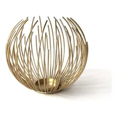 GENERICO - Candelabros Centro Mesa Adorno Decorativo Velas Farol Dorado