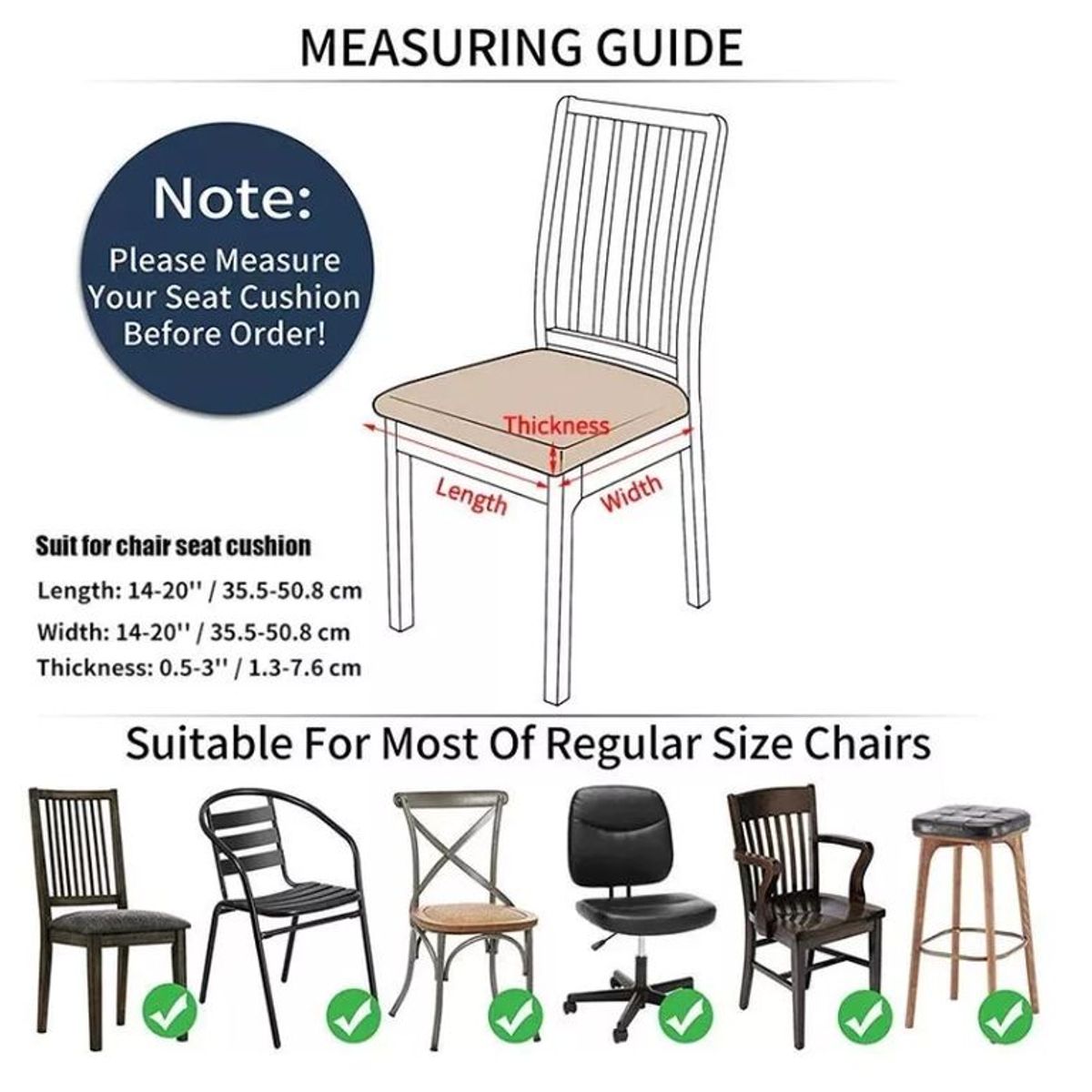 GENERICO - Set De 6 Funda De Asiento Para Silla De Comedor A2