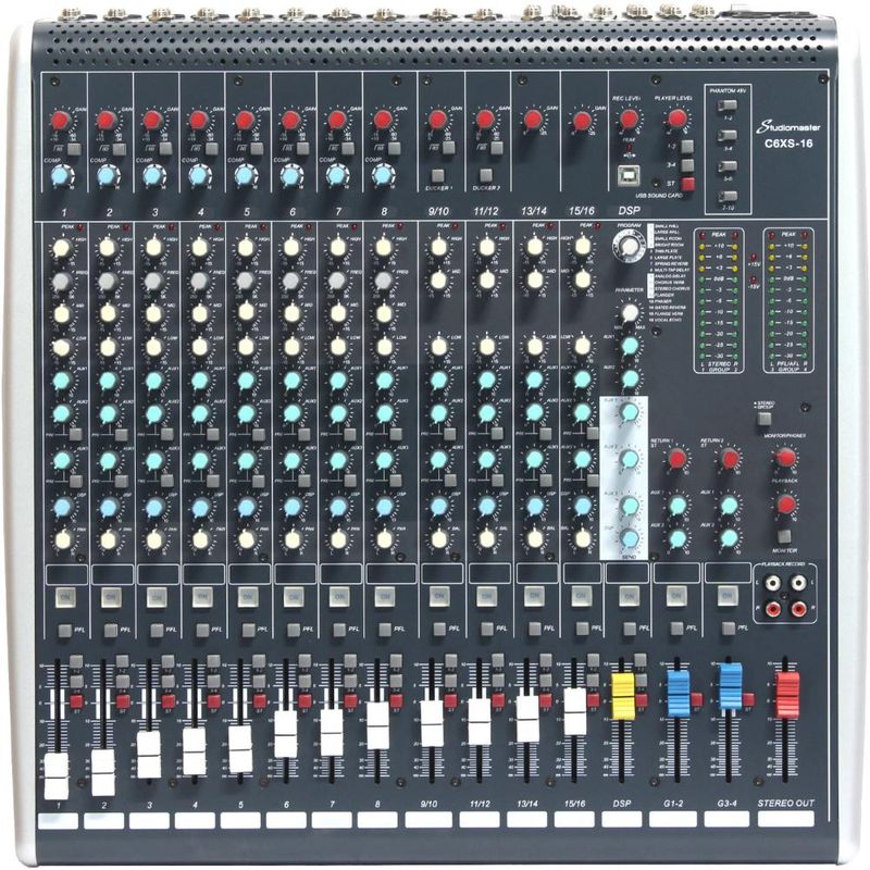 STUDIOMASTER - Mixer Analogo 16 Canales Studiomaster C6XS-16 - Gris Azul Oscuro