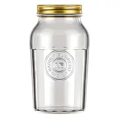 NADIR - Frasco Americano Vintage Vidrio 1500mL Tapa Dorada Cocina