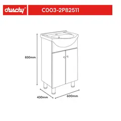 DUSCHY - MUEBLE DE BAÑO NOGAL VETADO 600X830X430