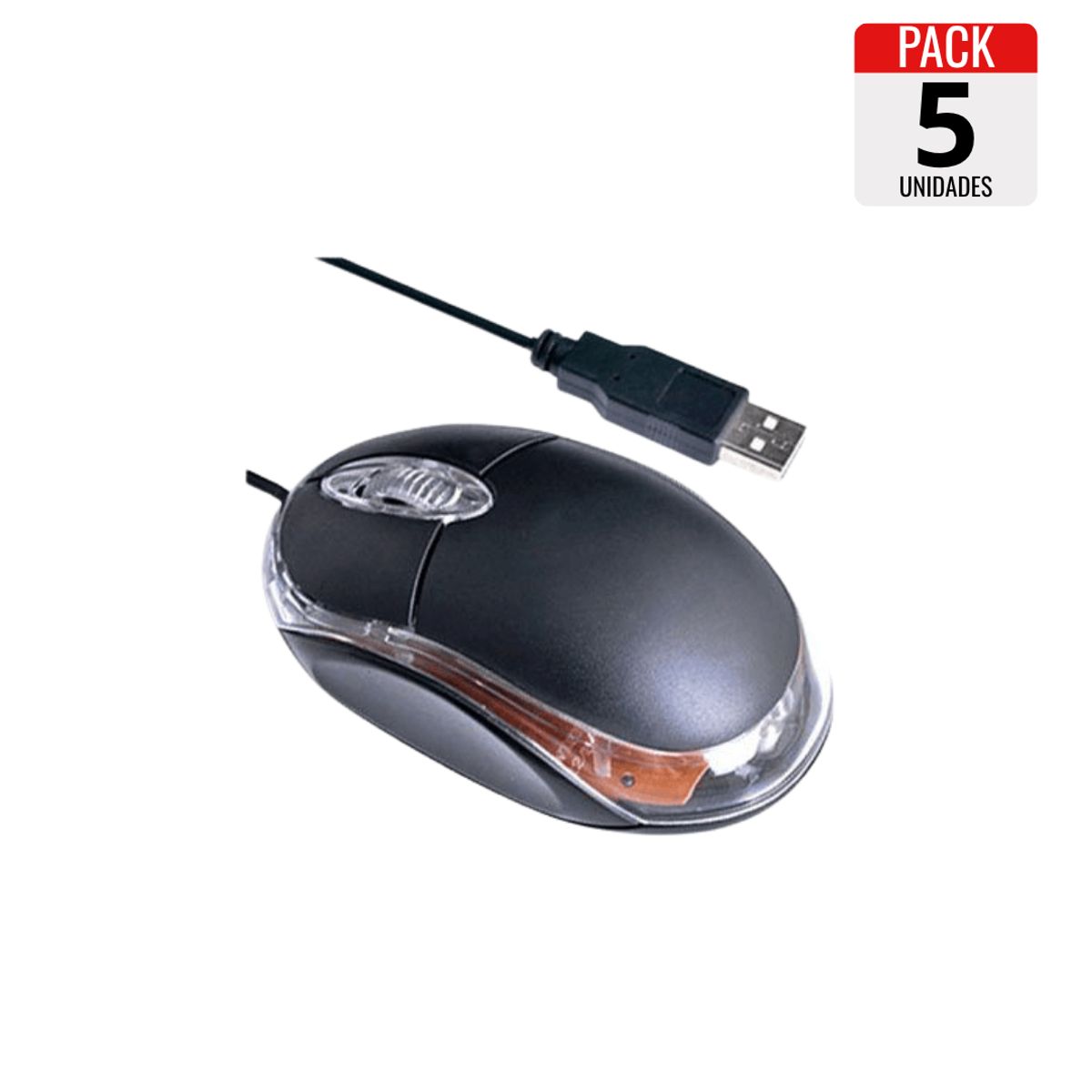 DM - Mouse Óptico  Pack x5 Unidades