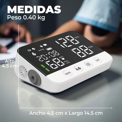 Imagen 2 del producto Tensiómetro Monitor Toma Presión Arterial Altavoz Recargable