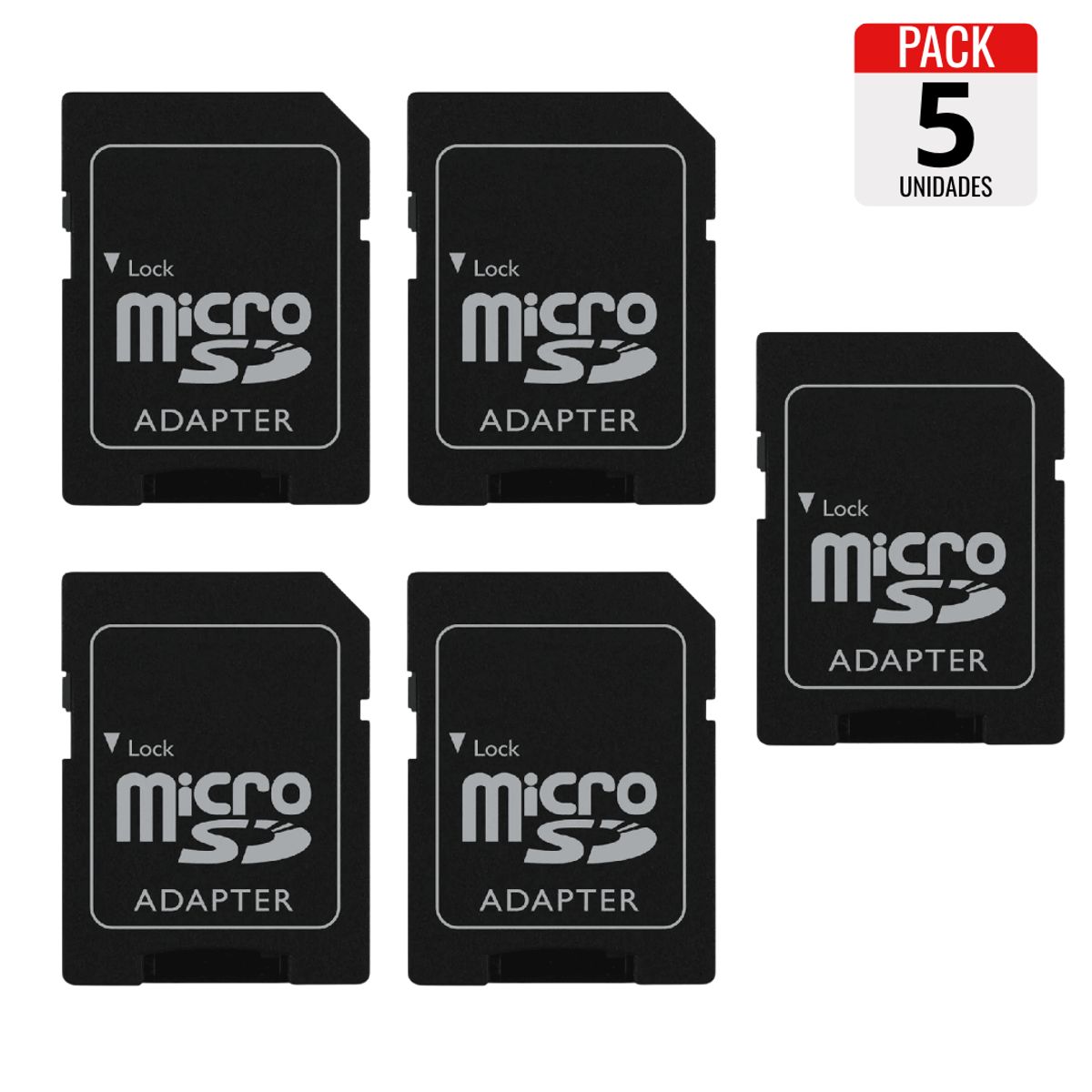DM - Adaptador de Memoria SD para Micro SD  Pack x5 Unidades