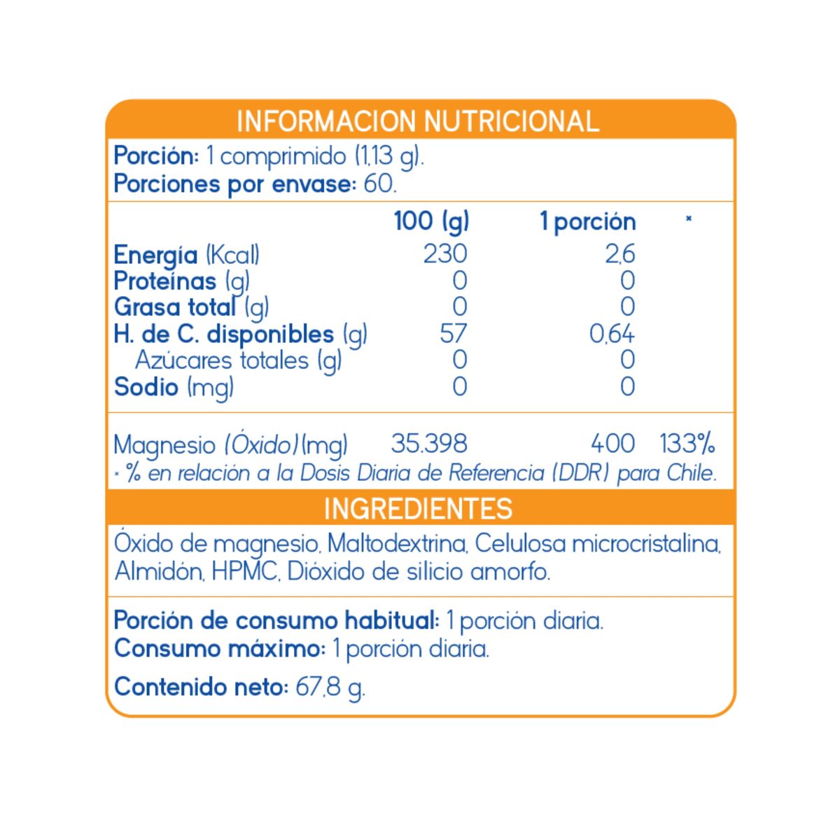 SUPLALIM - Magnesio400 - 60 Comprimidos Suplalim