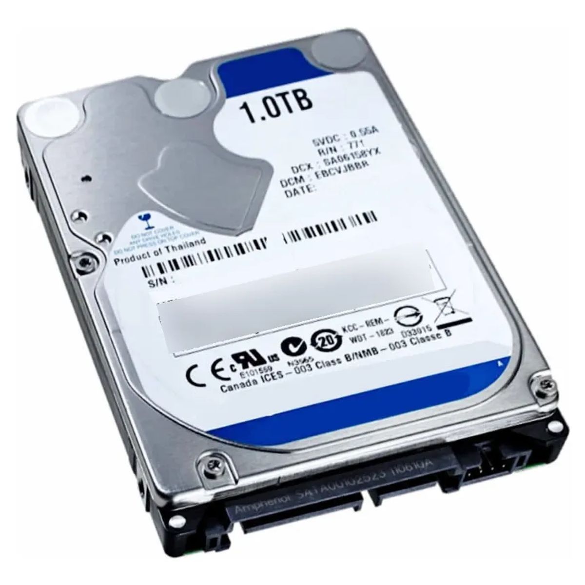 WESTERN DIGITAL - HD 2.5 Wd Blue de 1 TB, Sata 3, PS4/Xbox, Color Plateado - Excelente (Reacondicionado)