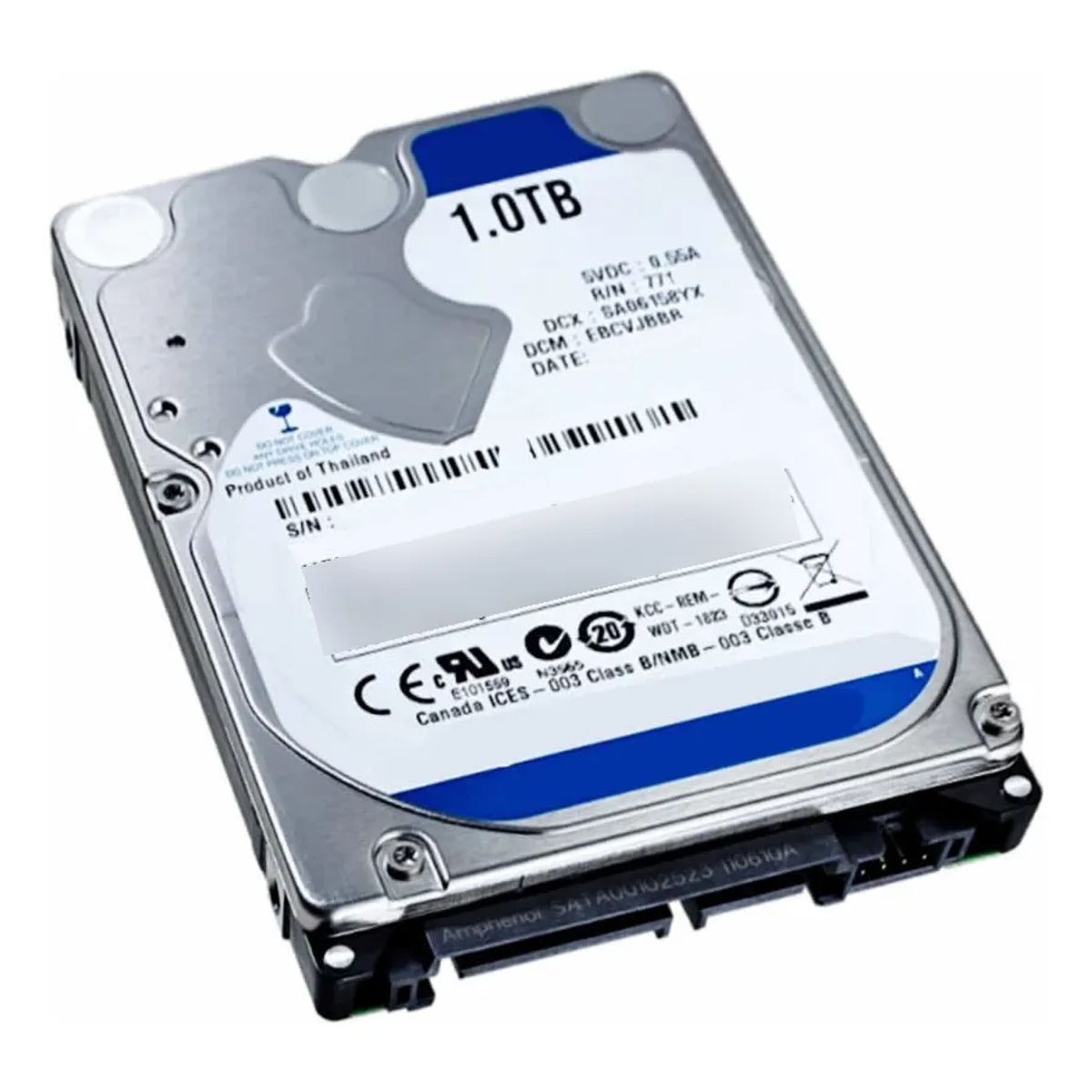 WESTERN DIGITAL - HD 2.5 Wd Blue de 1 TB, Sata 3, PS4/Xbox, Color Plateado - Excelente (Reacondicionado)