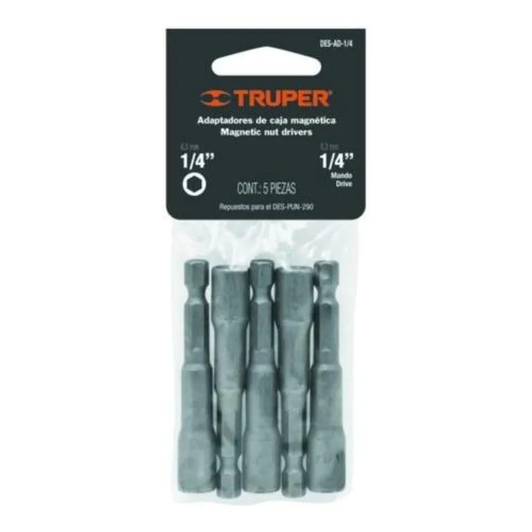 Juego De Adaptadores 14 Punta Magnetica 5 Piezas - Gris