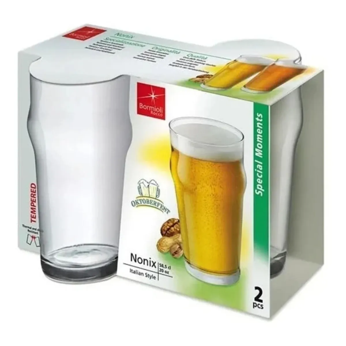 BORMIOLI - Set 2 Vasos Cerveceros 580mL Nonix