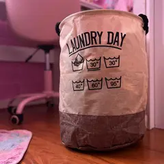 GENERICO - Nueva Cesta Para Ropa De Tela Vintage Minimalista Plegable
