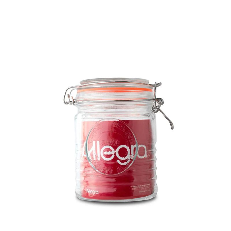 ALLEGRA - Frasco Vidrio Allegra Tapa Hermética 750mL Transparente Contenedor
