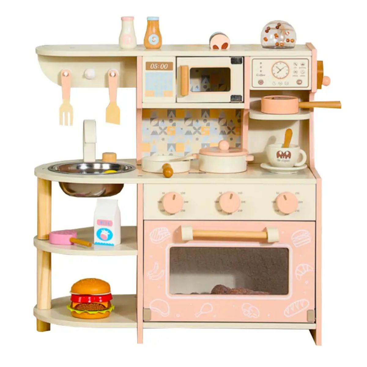 KIDSCOOL - Cocina Infantil Con Cafetera Emily Rosada