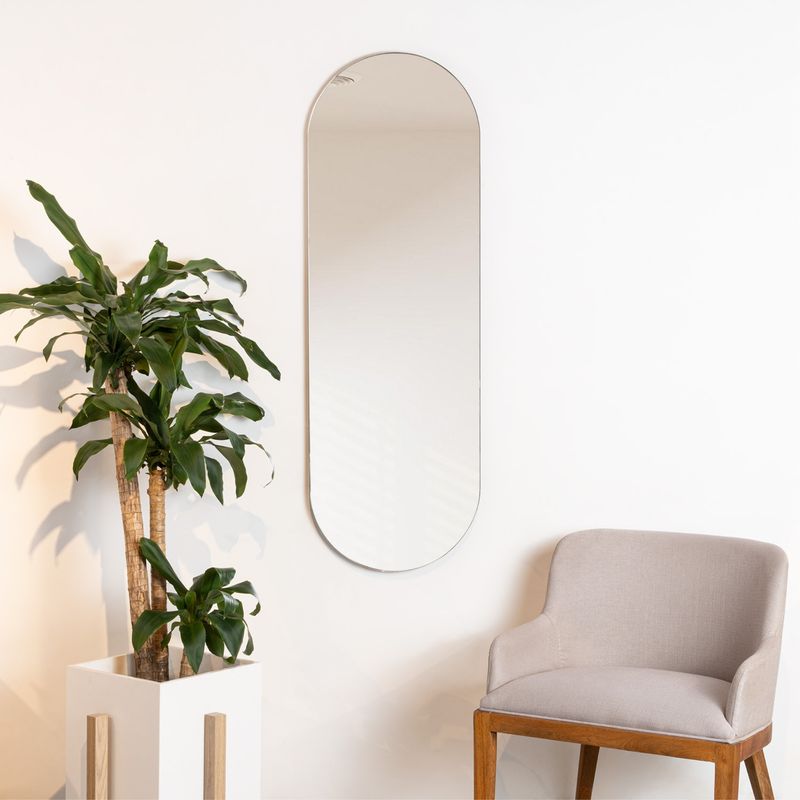 TUHOME - Espejo Lucera Rectangular Con Bordes 120X40X19 Cm