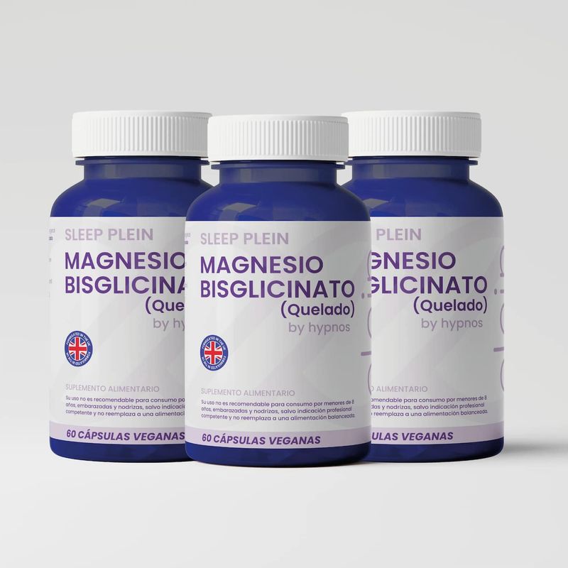 HYPNOS - Pack X3 Magnesio Bisglicinato Quelado Plein By Hypnos