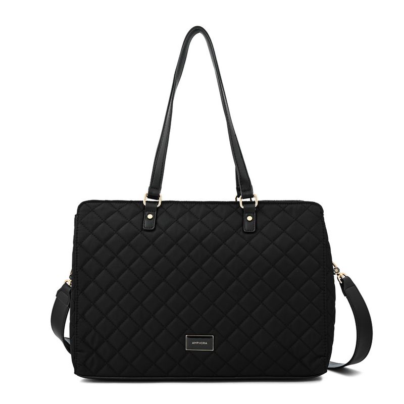 AMPHORA - Cartera dos asas porta notebook grande bugi negro