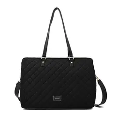 AMPHORA - Cartera dos asas porta notebook grande bugi negro