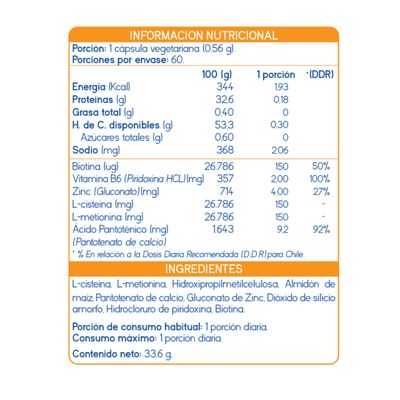 Imagen 2 del producto Neocapilar – Suplemento nutricional con biotina, zinc y complejo B - 60 cápsulas