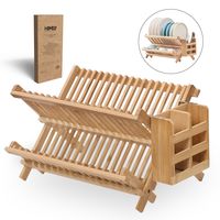 Secaplatos 2 Niveles Bambu Escurridor Portacubiertos
