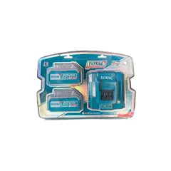 TOTAL - Pack 2 Baterías 4ah 20v mas Cargador Inteligente