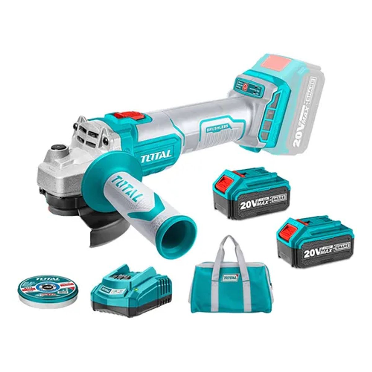 TOTAL TOOLS - Galletera Esmeril Angular 20v 115mm Bat+ Carg Tagli2011582