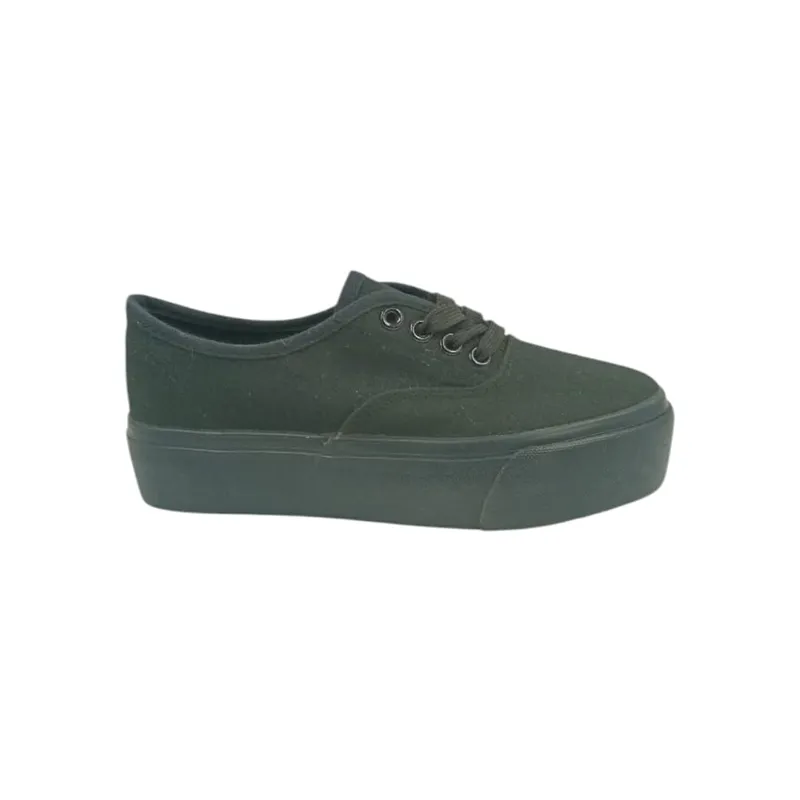 HERIEL - Zapatilla Negra Plataforma Mujer