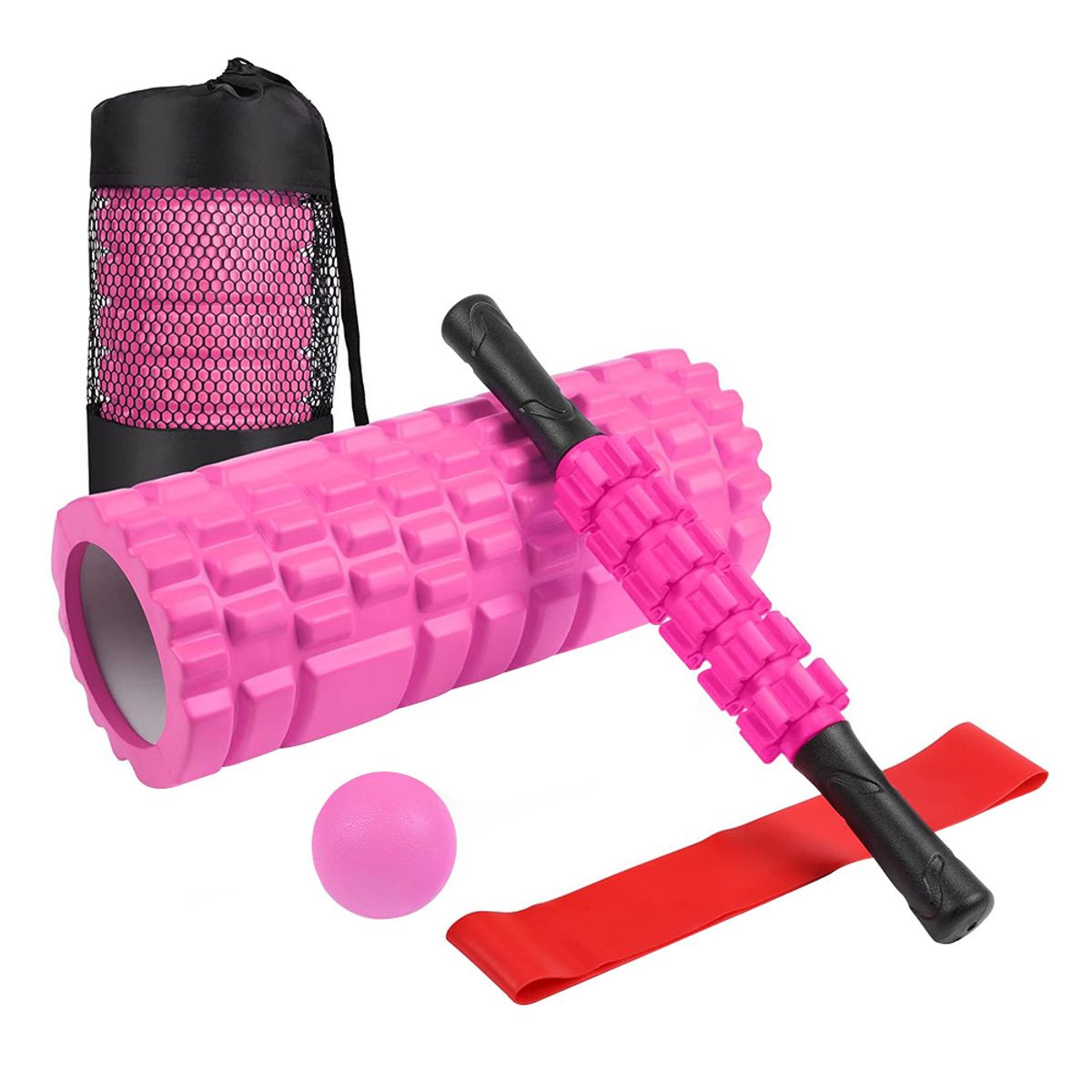 ORCUS - FOAM ROLLER SET 5 PIEZAS COLOR ROSADO