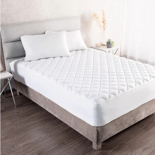 Cubre Colchon 2 Plazas Algodon Egipcio 300 Hilos Liso Blanco