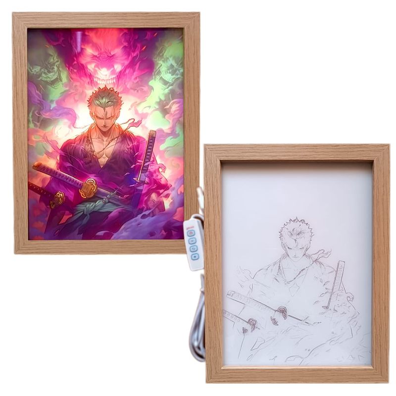 GENERICO - Cuadro led Zoro anime 23x18cm