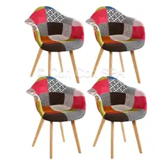 CORI CORI - Pack 4 Butacas Patchwork Wood Naranja