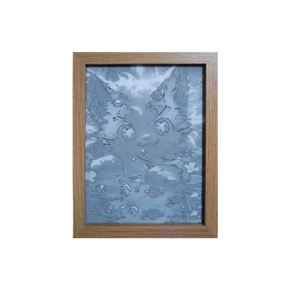 GENERICO - Cuadro led Gato con impresión uv 23x18cm