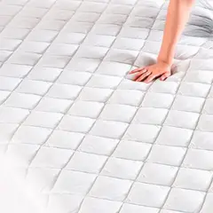 LE NUIT - Topper 2 Plazas Algodón Egipcio 300 Hilos Liso Blanco