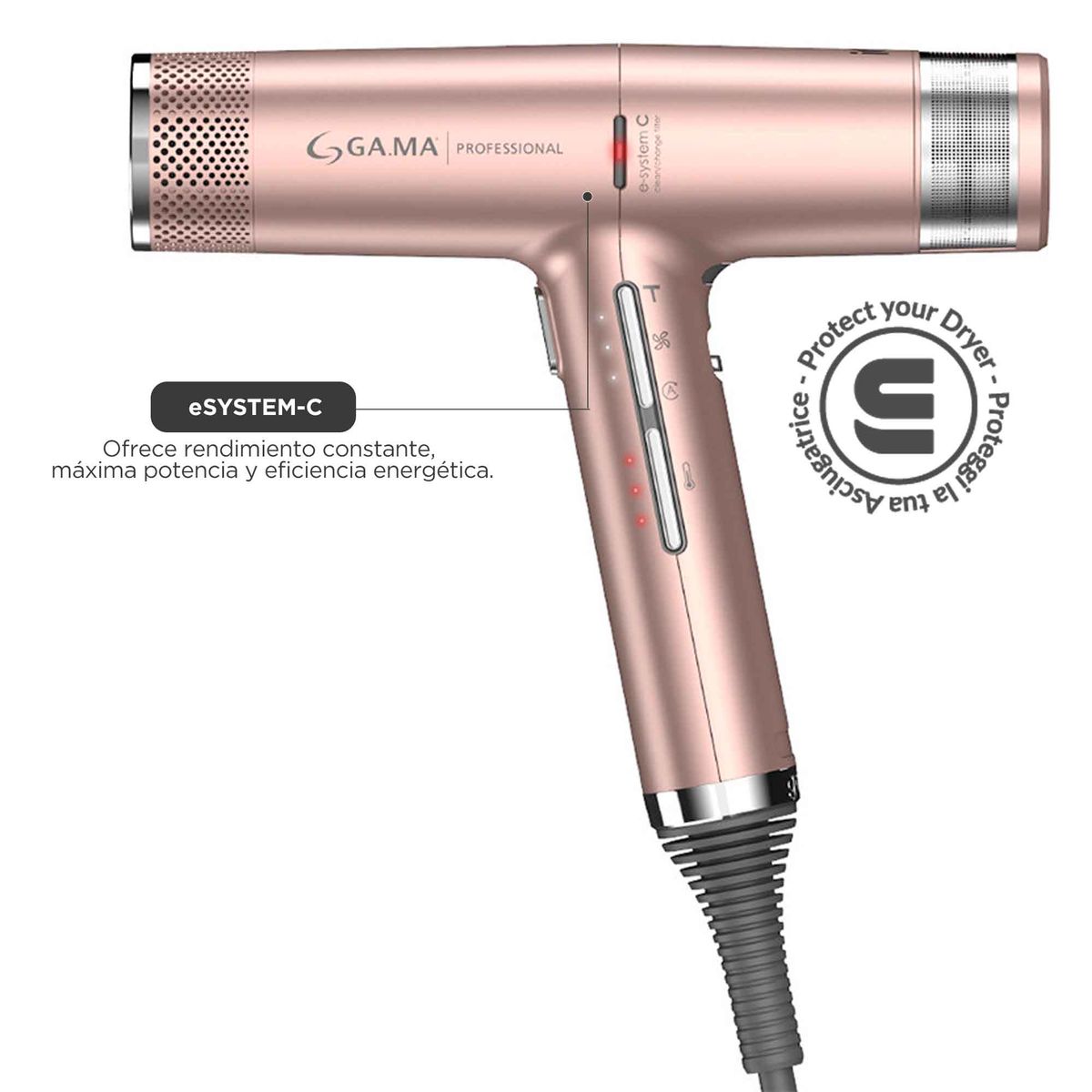 GAMA - Secador de Pelo Gama iQ3 Perfetto Rose Gold Profesional