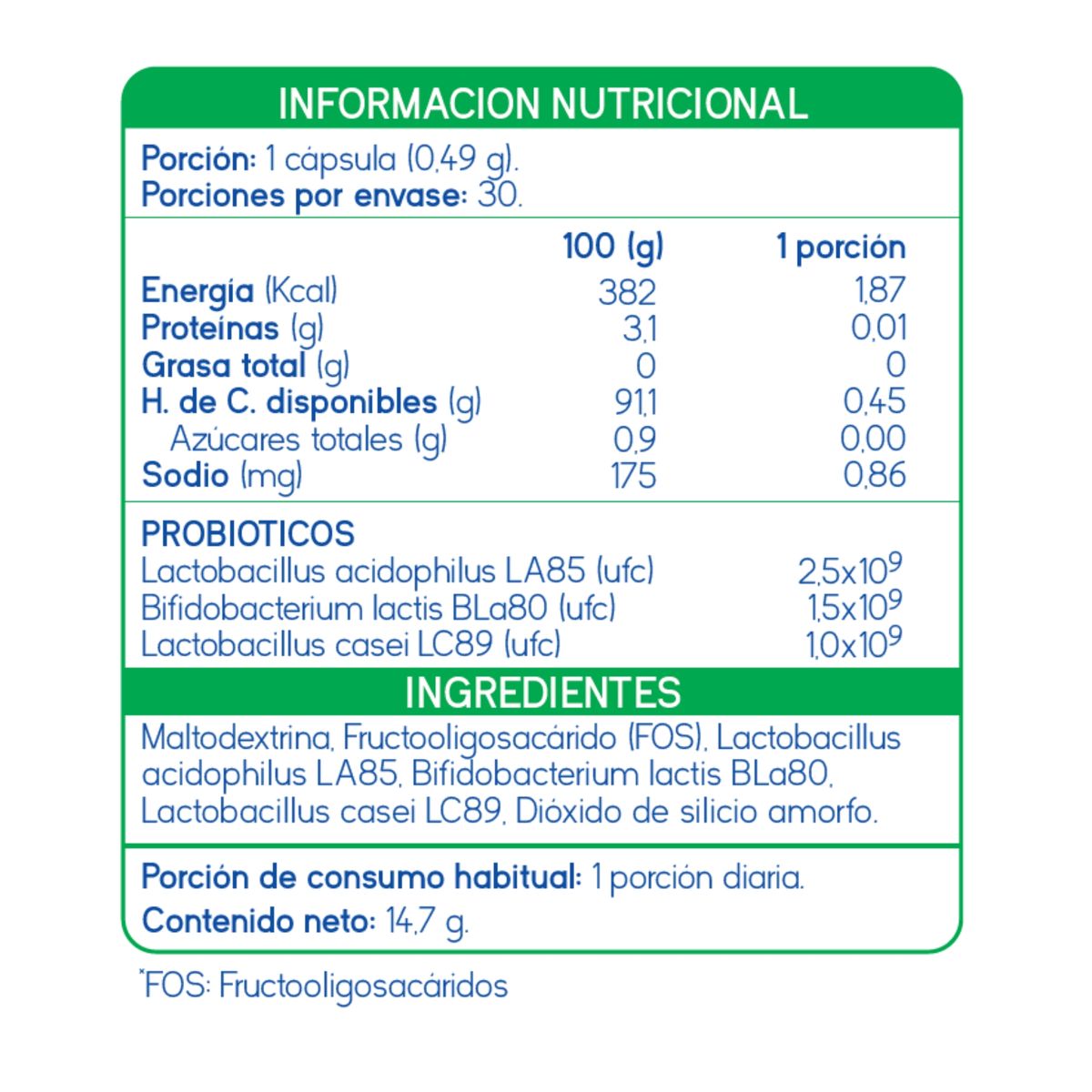 SUPLALIM - Probio 3 – Suplemento con prebióticos y probióticos - 30 cápsulas